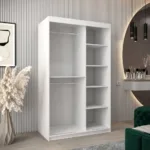 120 Cm Breiter Kleiderschrank Mit 5 Fächern Und 2 Türen | Farbe Throughout Kleiderschrank 120 Cm