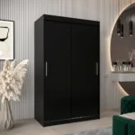 120 Cm Breiter Kleiderschrank Mit 5 Fächern Und 2 Türen | Farbe With Kleiderschrank Schwarz