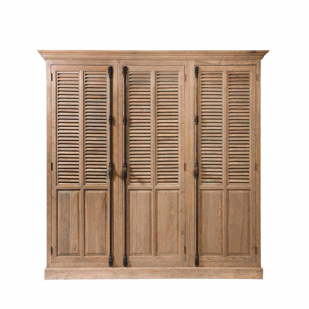 Antiker Eiche Drehtürenschrank Mit Lamellentüren Kaufen - Taunton for Kleiderschrank Lamellentüren