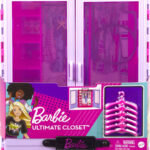 Barbie Kleiderschrank Mit Tragegriff (Lila/Rosa) Ausklappbar Mit Inside Barbie Kleiderschrank