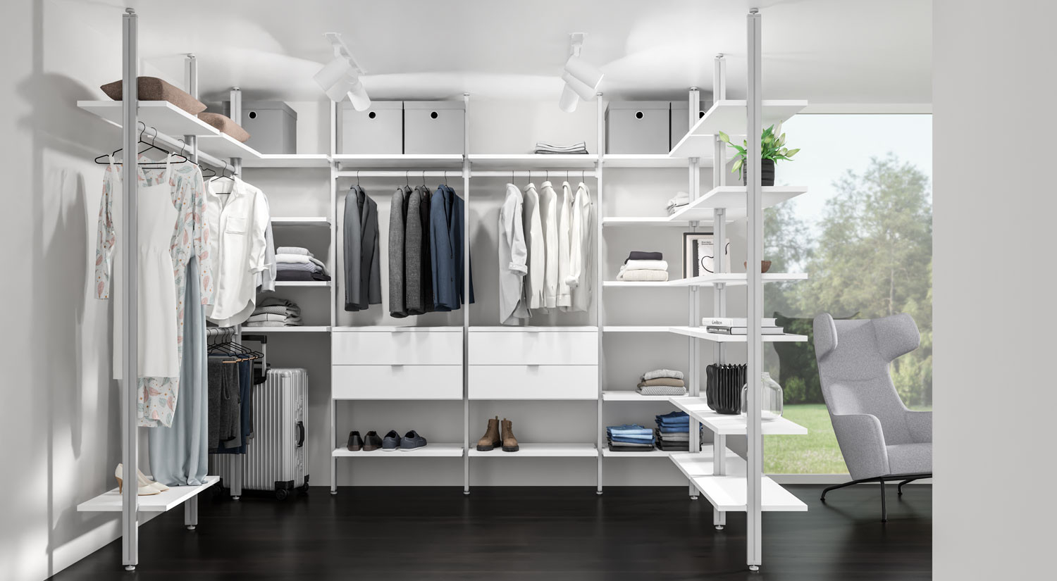 Begehbarer Kleiderschrank » Online Planen &amp; Kaufen | Regalraum throughout Kleiderschrank Zum Hängen