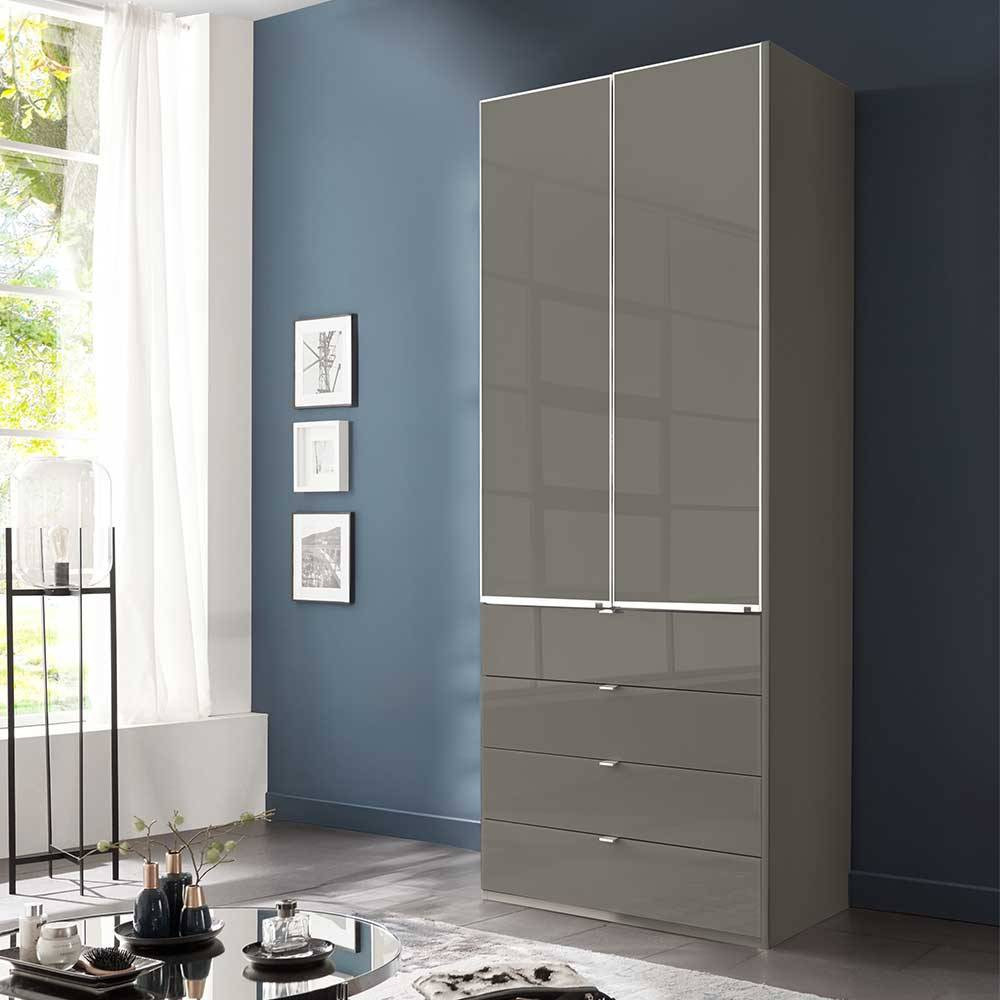 Brauner Kombi-Kleiderschrank 100 Cm Breit Mit Vier Schubladen Und pertaining to Kleiderschrank 100 Cm