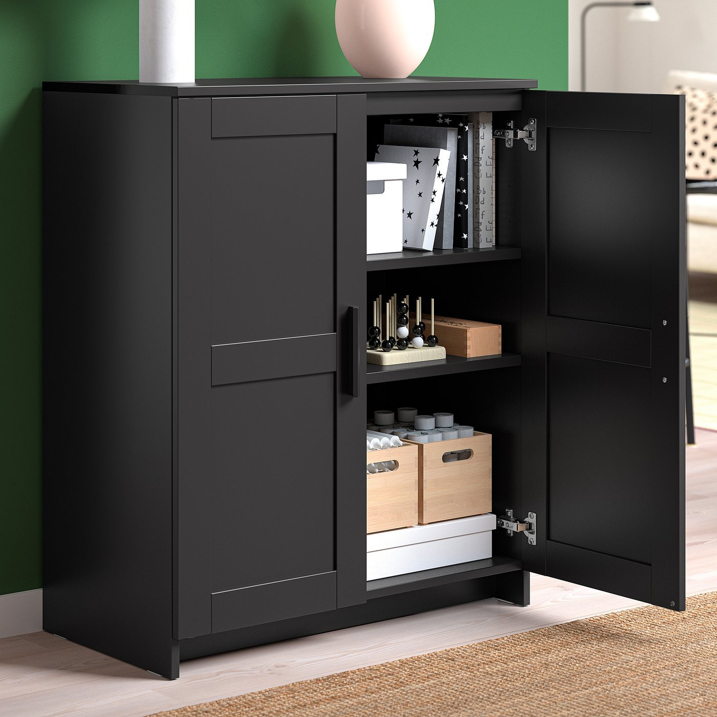 Brimnes Schrank Mit Türen, Schwarz, 78X95 Cm - Ikea Österreich intended for Ikea Kleiderschrank Schwarz