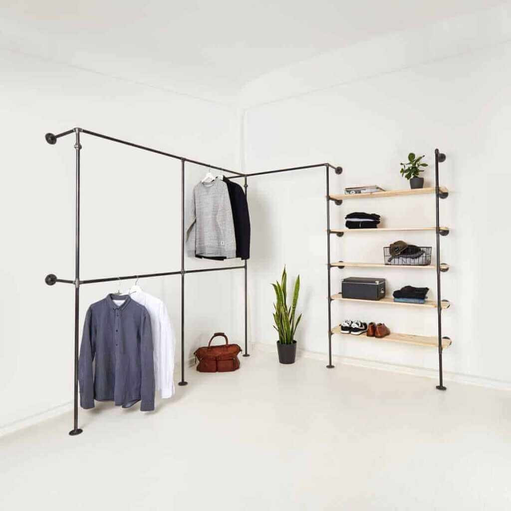 Diy: Offener Kleiderschrank Aus Rohren Selber Bauen | Various Magazin with Offener Kleiderschrank Selber Bauen