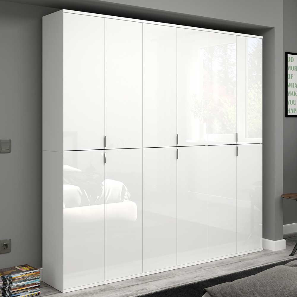 Hochglanz Kleiderschrank Set Kompakt In Weiß -12-Türig with regard to Kleiderschrank Hochglanz