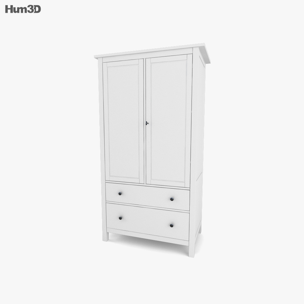 Ikea Hemnes Wardrobe 3D Model - Download Wardrobe On 3Dmodels intended for Hemnes Kleiderschrank Ikea