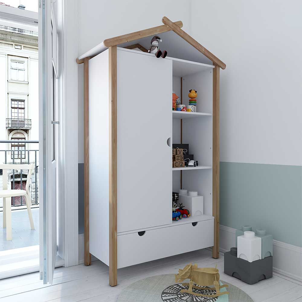 Kinderzimmer Kleiderschrank Im Haus Design In Weiß &amp; Pinie Natur intended for Kleiderschrank Weiß  Knderzimmer