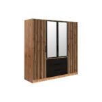 Kleiderschrank Aus Holzspan, Schwarz, Naturfarben Hell Lirmada Throughout Kleiderschrank Dunkles Holz