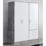 Kleiderschrank >Babbette< In Betonoptik – 144.6X200X60Cm (Bxhxt Inside Kleiderschrank Betonoptik