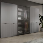 Kleiderschrank Mit Glasfront Dune Grau / Antisol - Moebline Shop throughout Kleiderschrank Glasfront