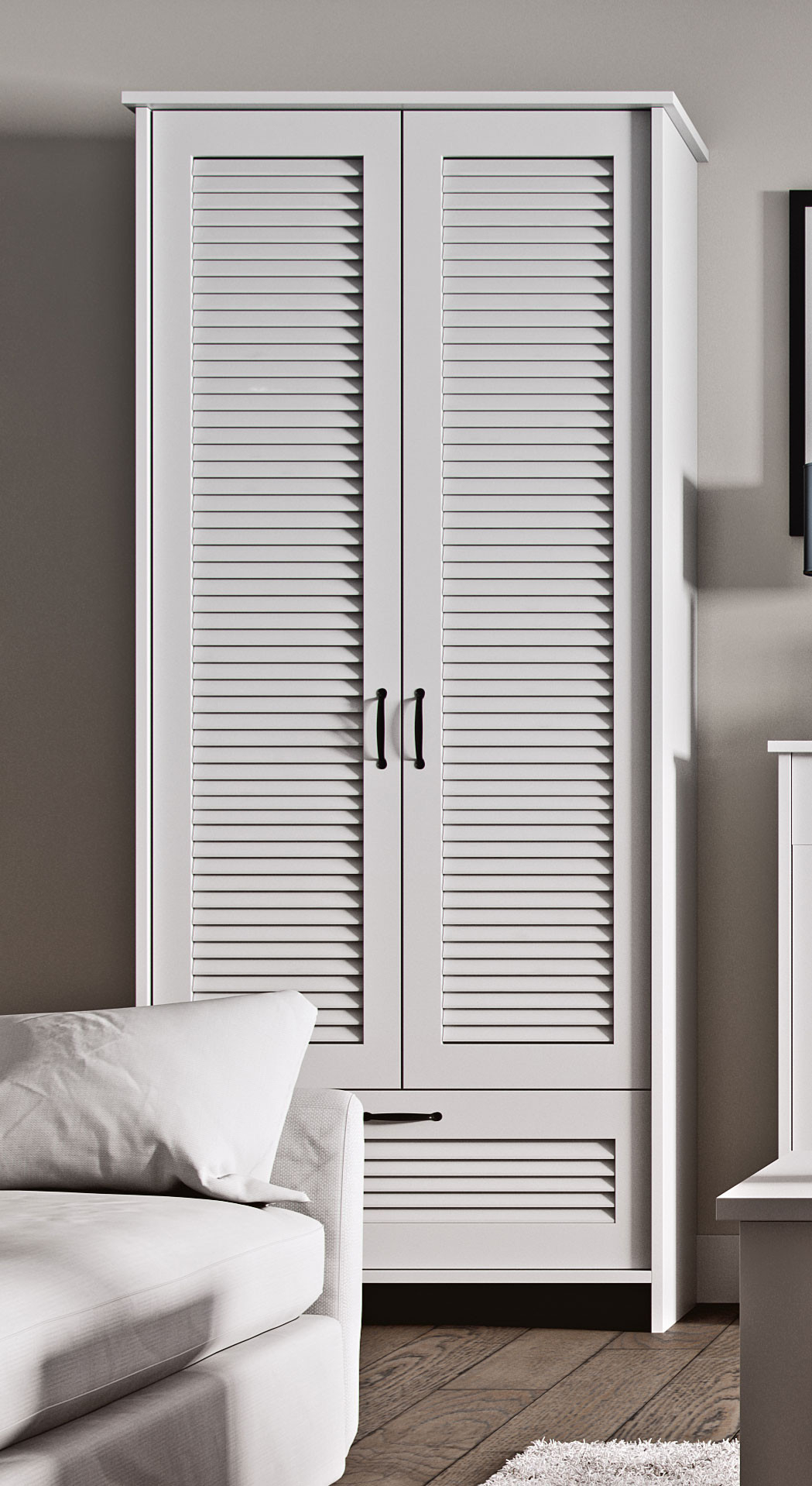 Kleiderschrank "Orient" Mehrzweckschrank Lamellentüren 88Cm 2 regarding Kleiderschrank Lamellentüren