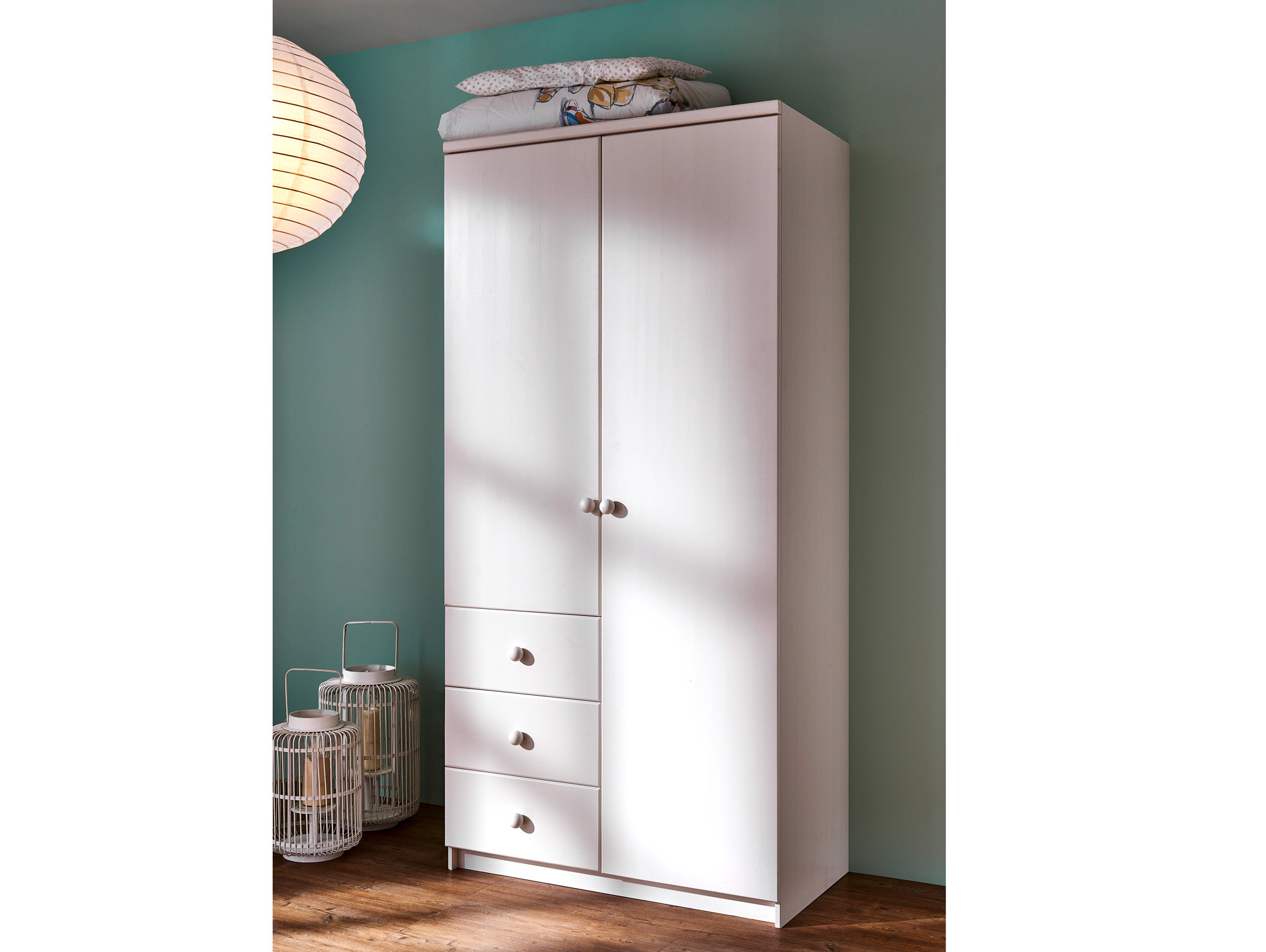 Kleiderschrank Trendy White 2-Türig intended for Kleiderschrank Weiß  2 Trig