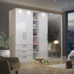 Kleiderschrank Weiß Mit Fronten In Hochglanz Olmo-83 Mit Led regarding Kleiderschrank Mit Led