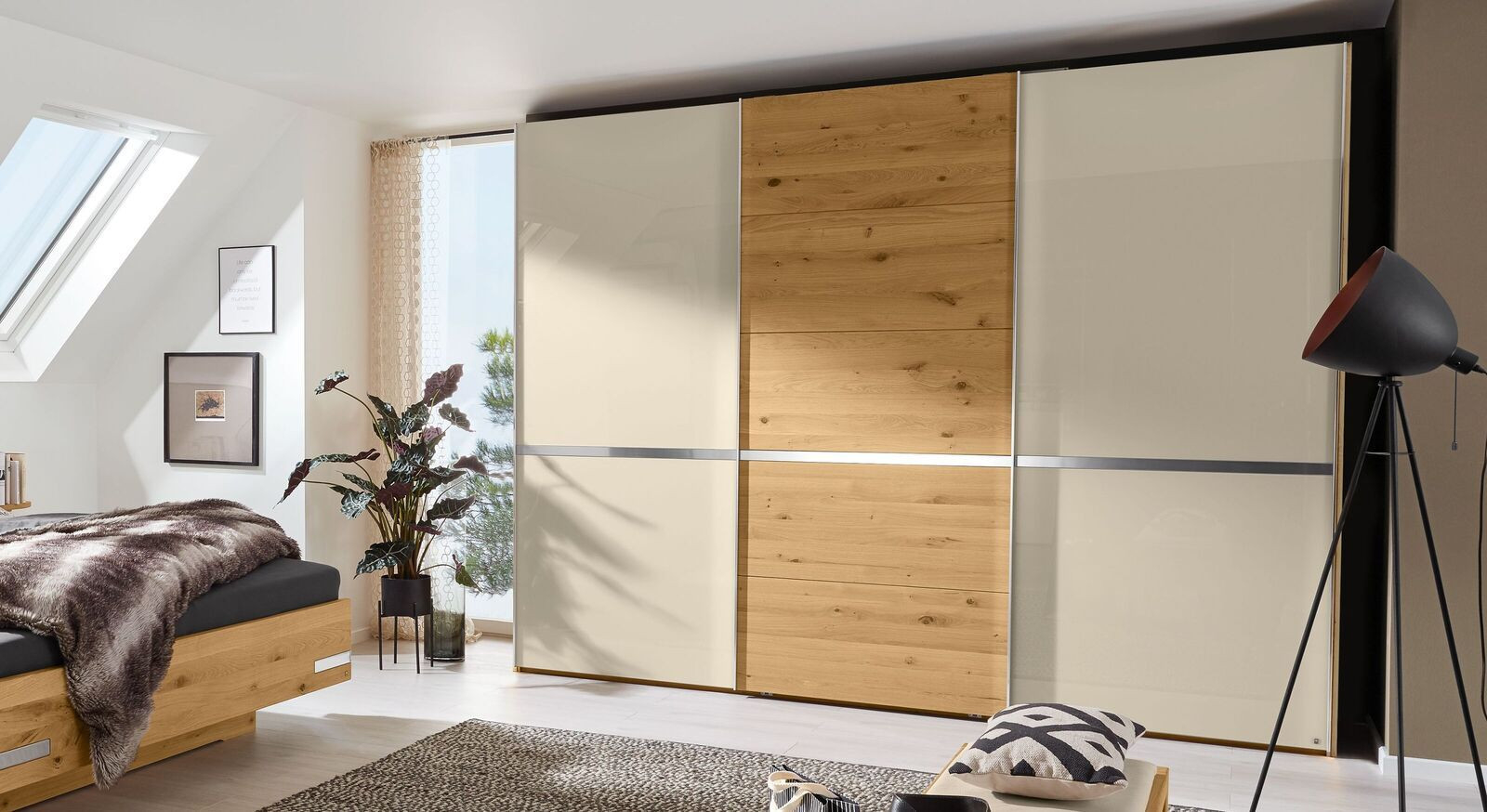 Musterring Schwebetüren-Kleiderschrank Savona 2.0 Eiche Teilmassiv with regard to Musterring Kleiderschrank