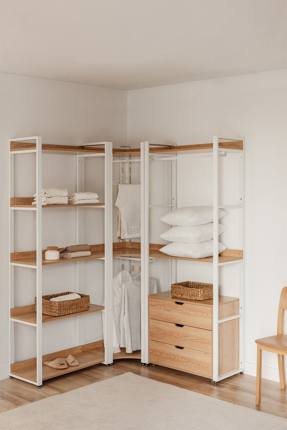 Offenes Modulares Eckschrank-Set Aus 3 Teilen Mit Schubladen Aus with Kleiderschrank Eckschrank