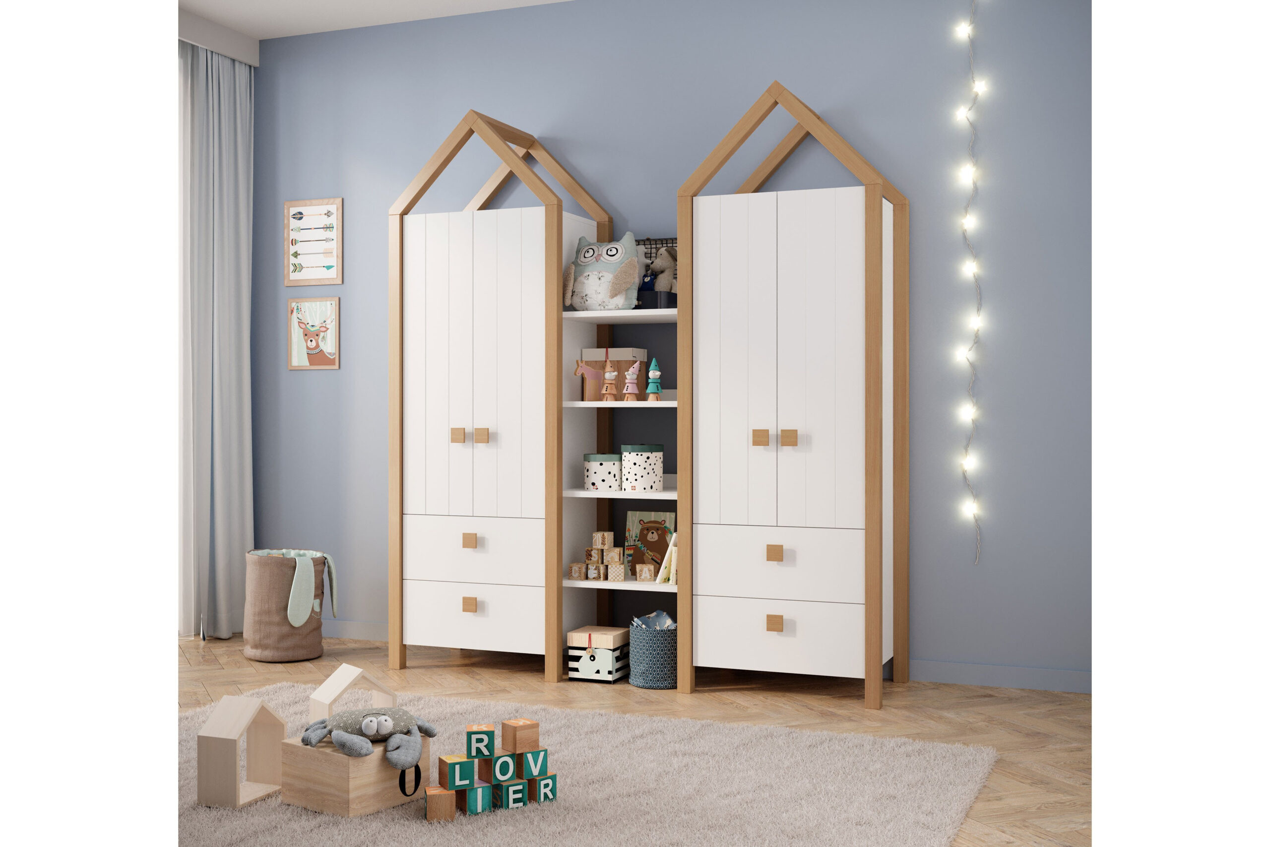 Pol Power Beach Schrank Mit Dach Weiß - Birke | Möbel Letz - Ihr pertaining to Kleiderschrank Haus