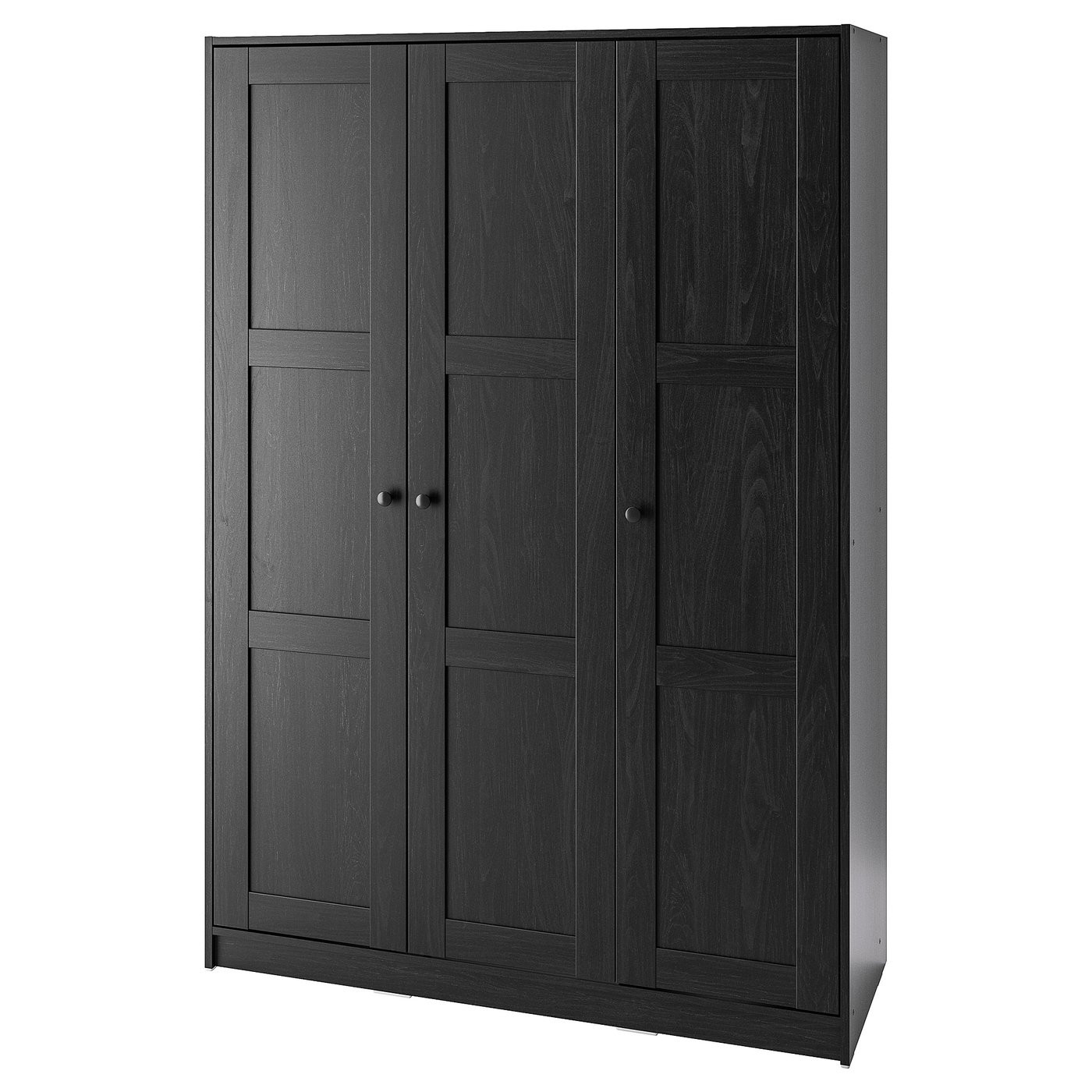 Rakkestad Kleiderschrank Mit 3 Türen, Schwarzbraun, 117X176 Cm with Ikea Kleiderschrank Schwarz