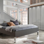 Schlafzimmer Loft Schrank Bett Nachtkommode Mit Grau Glas Throughout Kleiderschrank Mit Bett