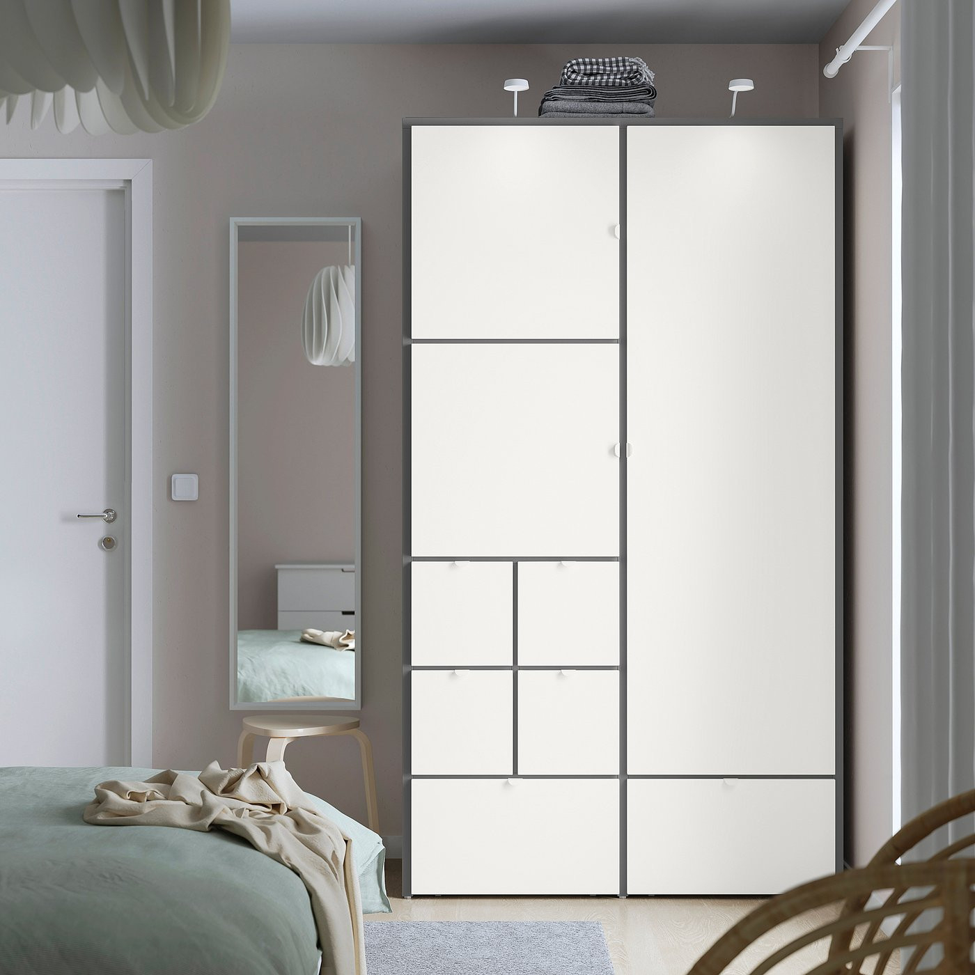 Visthus Wardrobe, Grey/White, 122X59X216 Cm - Ikea inside Ikea Visthus Kleiderschrank