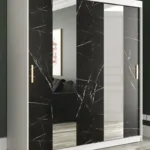 Zweitüriger Kleiderschrank Mit Marmor Optik Ätna 15, Farbe: Weiß With Zweitüriger Kleiderschrank